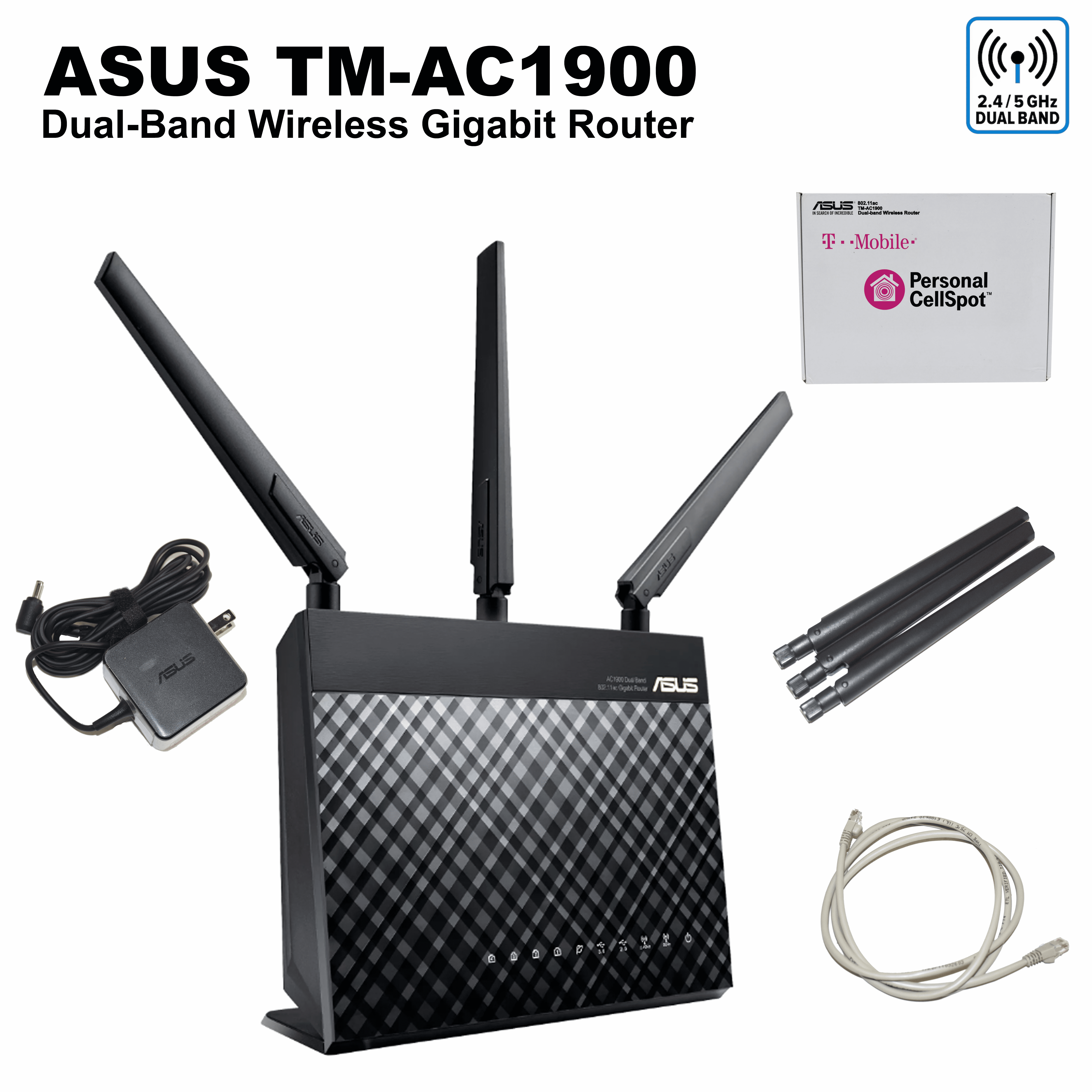 T-Mobile ASUS AC-1900 Router, Dual-Band, AiProtection Security