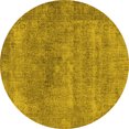 thumbnail image 1 of Ahgly Company Machine Washable Indoor Round Oriental Yellow Industrial Area Rugs, 4' Round, 1 of 4