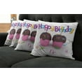 thumbnail image 2 of Ambesonne Birthday Throw Pillow Cover 4 Pack, Chocolate Cupcakes, 18", Multicolor, 2 of 6