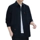 thumbnail image 1 of Camisas De Franela Para Hombre Hombres Negocios Ocio Manga larga grande (Black, L), 1 of 3