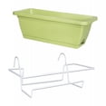 thumbnail image 4 of DOLITY Balcony Hanging Planter with Bracket Easily Install Versatile 17x7.4x5.9inch White Rack, 4 of 8