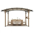 thumbnail image 5 of GAZEBETER 8.5 ft x 13 ft Outdoor Pergola with Arched Canopy,Natural Wood Looking Finish and Tan Shade for Backyard,Garden,Patio,Barbecue,Beige, 5 of 11