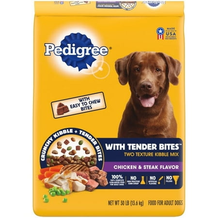 UPC: 0023100140872 | Pedigree with Tender Bites Chicken and Steak Flavor Dry Dog Food 30 lb Bag