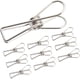 thumbnail image 1 of Clip hueco de resorte de metal, pinza de ropa de cola de pez de metal, clips multiusos, acero inoxidable, chapado, ropa, calcetines, documentos, facturas (plata, 10 unidades) LingWen 1327534293371, 1 of 1