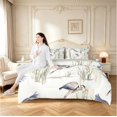 thumbnail image 5 of Erosebridal Coastal Heron Animals 7-Piece Twin Bedding,Rustic Wildlife Bedding Comforter Set,White Blue,Light Gray Reversible, 5 of 7