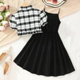 thumbnail image 5 of Hiijoy Big Girls Summer 2Pcs Outfits Plaid Short Sleeve Shirt with Dress, Sizes 9-10Y, 5 of 7