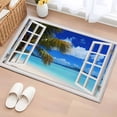 thumbnail image 3 of Sandy Beach Front Door Rugs 2x3 ft Coconut Trees Seascape Windows View Small Rug for Entryway Non Slip Washable Bathroom Door Mat Absorbent Floor Mat for Indoor Entrance, 3 of 9