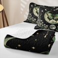 thumbnail image 4 of Homewish Green Butterfly Twin Quilt Set for Girls, Stars Moon Phase Twin Coverlet Set, 2pcs 1 Bedspread and 1 Pillowcase, 4 of 7