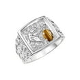 thumbnail image 3 of RYLOS Men's Rings Sterling Silver Rings Lucky Nugget Horse Head 6X4MM Oval Gemstone & Diamond Ring Tiger Eye November Birthstone Rings For Men Size 8, 3 of 7
