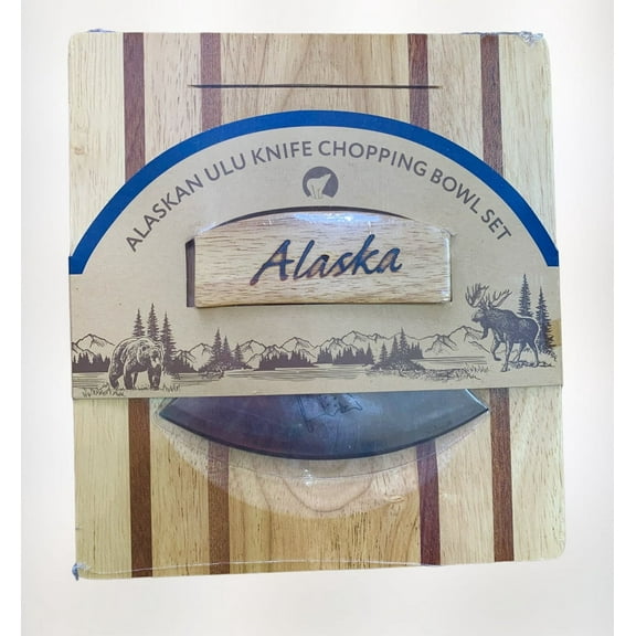 Alaska Ulu Knife and Chopping Bowl Set