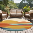 thumbnail image 6 of Abstract Mountain Round Rug 7ft Washable Circle Rugs Non Slip Boho Modern Minimalist Landscape Large Area Rug Indoor Floor Carpet for Bedroom Kitchen Living Room Home Office Dining Room Nursery, 6 of 9