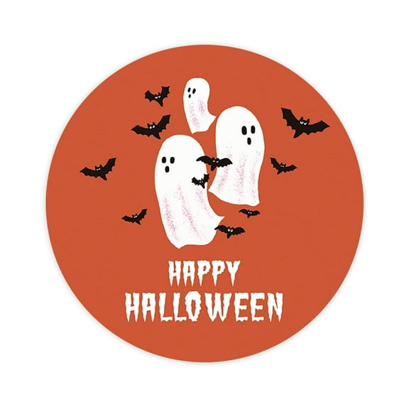 Koyal Wholesale Happy Halloween Stickers 2 Inch Round 120 Bulk Pk Ghosts and Bats Labels For Halloween Party Favors