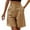 Khaki, variant on Womens Bermuda Shorts Thin Loose Straight Leg Casual Knee Length Breathable Wide Leg Shorts Straight Leg Shorts