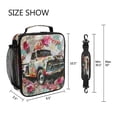 thumbnail image 5 of Square Lunch Bag 10.5*3.5*9.5 Inches Cooler Bag Lunch Bag Insulation Portable Durable Fashion Blue Pickup Truck and Cutting Paper, 5 of 6