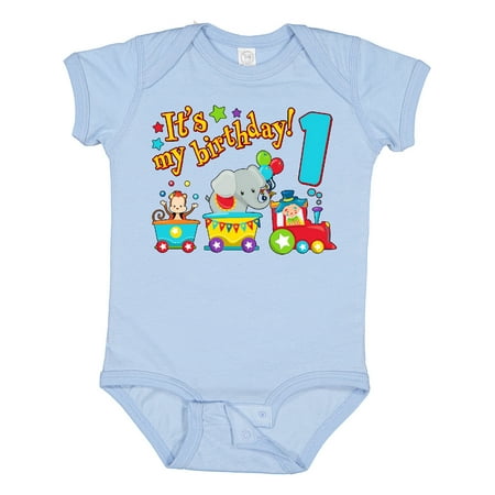 

Inktastic It s My Birthday- Circus Train 1st Birthday Gift Baby Boy or Baby Girl Bodysuit