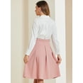 thumbnail image 3 of DARING DIVA Women's Belted Waist Pleated Skater Short Skirts S Pink, 3 of 6