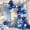 Metallic Blue Silver, variant on Burgundy Balloon Arch Garland Kit, 140Pcs Burgundy Maroon Gold Sand White Confetti Balloons With Stars for Birthday Christmas Birdal Shower Graduation Party Decorations