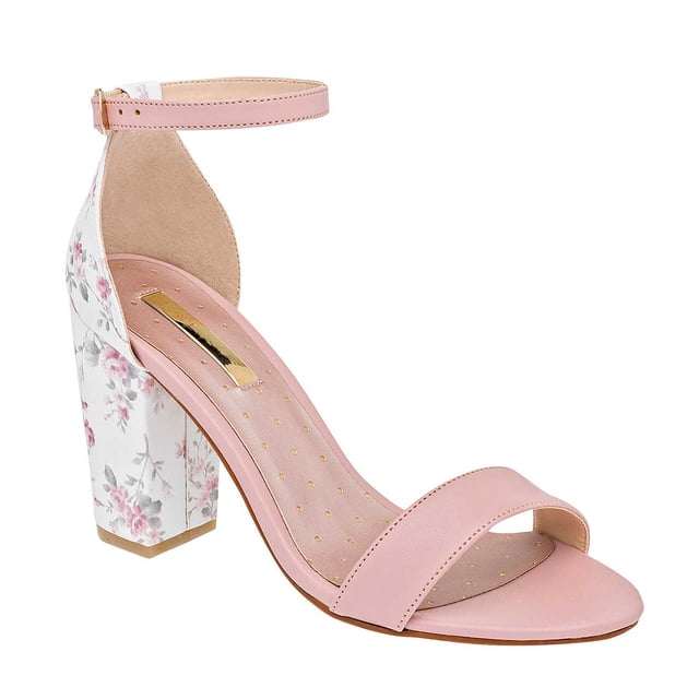 Sandalia con Tacón Exterior Sintético Color Rosa RBCOLLECTION 84037