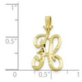 thumbnail image 3 of Diamond2Deal 10K Yellow Gold Grooved Letter H Initial Pendant for Women, 3 of 5