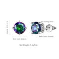 thumbnail image 6 of Juwaliy Rainbow Mystic Topaz Earrings 925 Sterling Silver Stud Earring Round CZ Wedding Birthday Jewelry Women Mother's Day Gift, 6 of 6