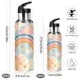 thumbnail image 2 of Yayeee 33oz Insulated Water Bottle Double Wall Stainless Steel with Flip Straw Lid, Pink Retro Sun, 2 of 7