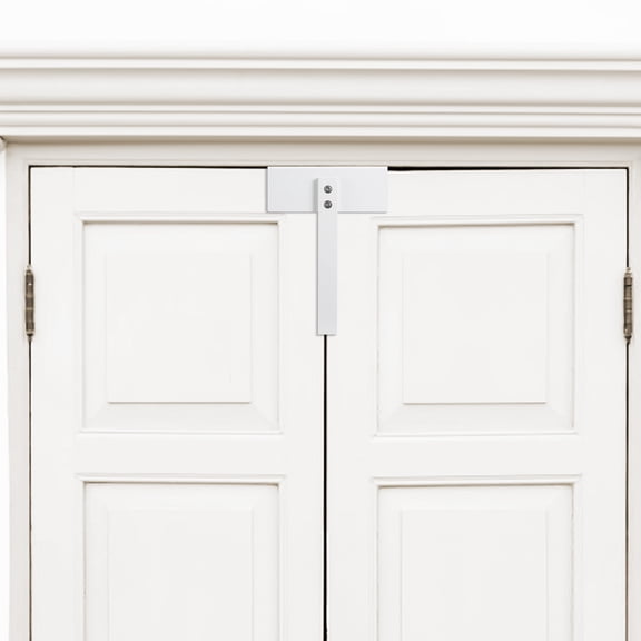 PTOOTP White Stainless Steel Bifold Door Lock for Closet and French Doors