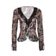 thumbnail image 5 of SAYOO , blusa transparente con botones para mujer, camisas sexys con cuello, Top corto de manga acampanada de malla, ropa de calle Vintage Y2k SAYOO  Moda, 5 of 6