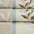 thumbnail image 3 of Madison Park 6-Piece Traditional Cotton Embroidered Jacquard Towel Set in Beige, 3 of 5