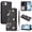 Black, variant on Decase for iPhone 16e/17e Shockproof Phone Case,Rhinestone Heart Flower Pearl PU Leather Card Holder Wallet Cover,Folio Flip Magnetic Closure Card Slots Cover,Rosegold