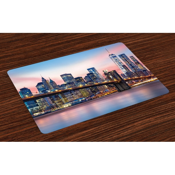 New York Placemats Set of 4 Brooklyn Bridge and Lower ...