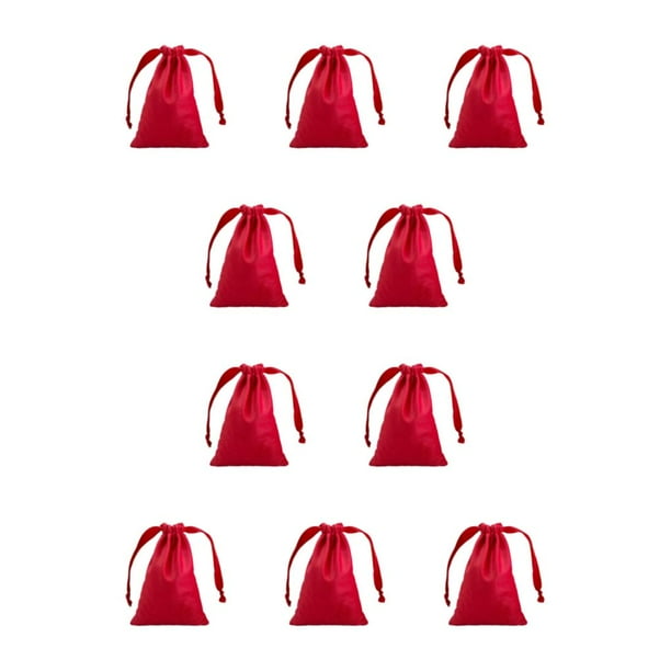 Yuarrent Bolsas de regalo para dulces, ecológicas y prácticas para regalos de fiesta navideña, protege los artículos, ahorra espacio, color rojo 10Conjunto