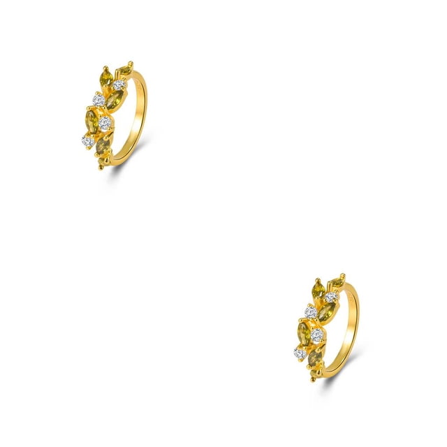 sweethay Anillo de cristal para mujer, nudillo de mano para niñas, compromiso de boda, joyería de moda, baile, oficina, novia, hija, presente Type3 NO3