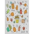 thumbnail image 1 of Ahgly Company Indoor Rectangle Patterned Off White Beige Novelty Area Rugs, 2' x 4', 1 of 6