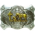 thumbnail image 1 of Moranse Religion Cross Cowboy Kneeling Prayer And Horse Design Belt Buckles, 1 of 5