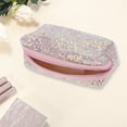 thumbnail image 2 of Unique Bargains 1 Pc Women Portable Sparkly Sequin Makeup Bag for Business Travel Vacation Polyester Pink, 2 of 3