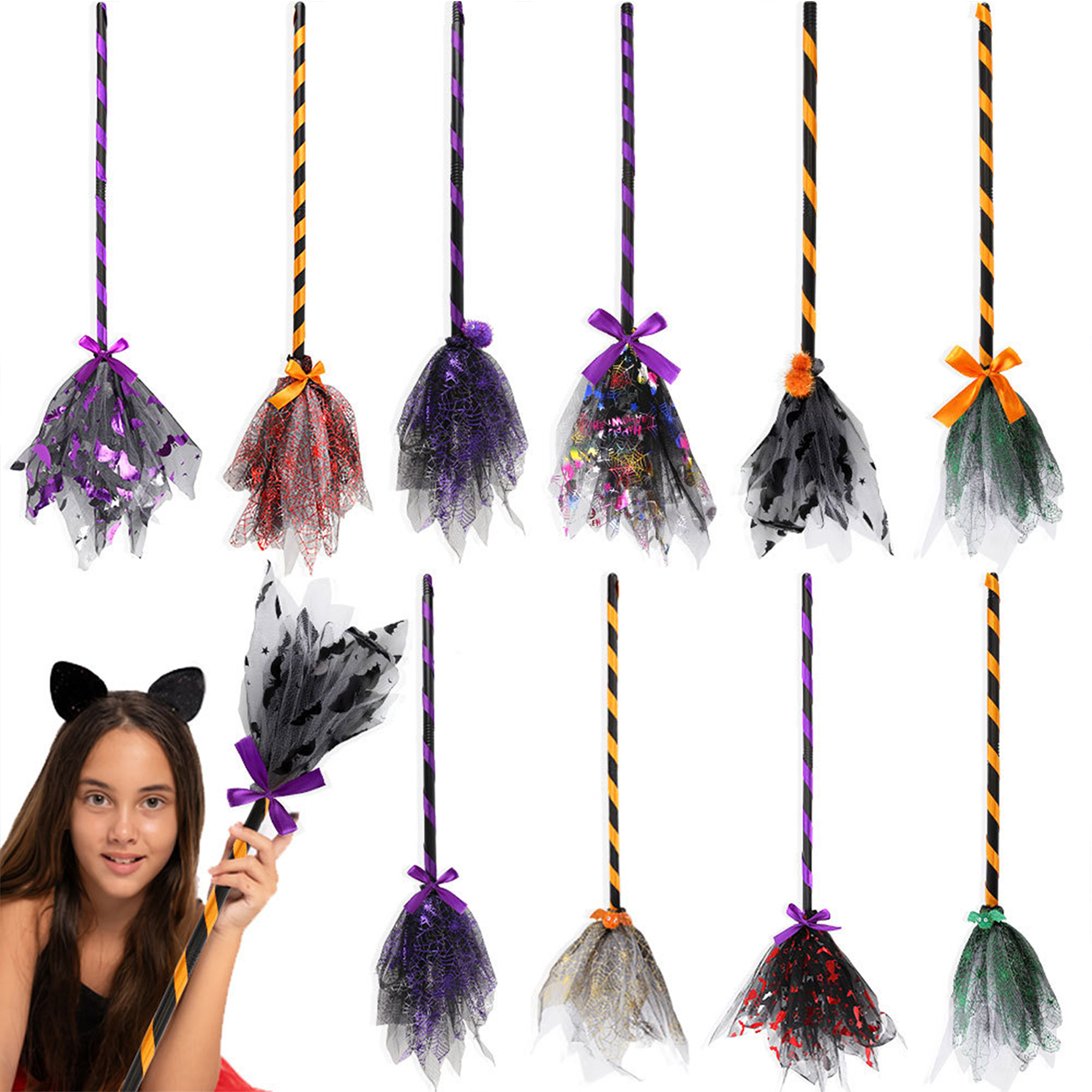 Balai De Sorcière Halloween Pour Enfants - Jouet Déguisement Cosplay Fête Anniversaire - 80 Cm