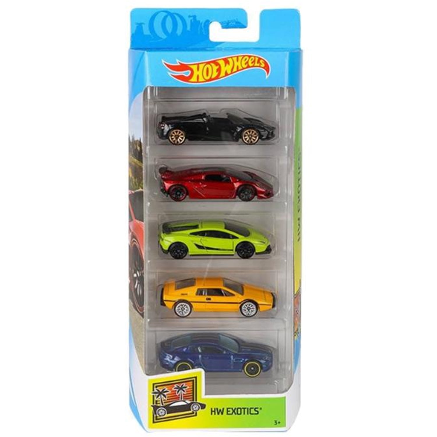 Hot Wheels FYL17 HW Exotics Die Cast 1:64 Ratio 5 Piece Toy Car Set ...