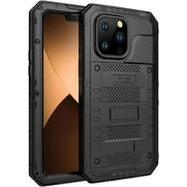 Waterproof Case for iPhone 14 Plus, Heavy Duty Durable Metal Full Body Built-in Screen Protection Case Shockproof Dustproof Rugged Military Grade Defender for iPhone 14 Plus - Black