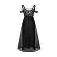 thumbnail image 5 of PENGXIANG Plus Size Cold Shoulder Floral Lace Maxi Party Evening Camis Long Dress, 5 of 5