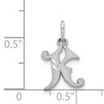 thumbnail image 2 of 14k White Gold Small Script Design Letter K Initial Charm Pendant, 2 of 3