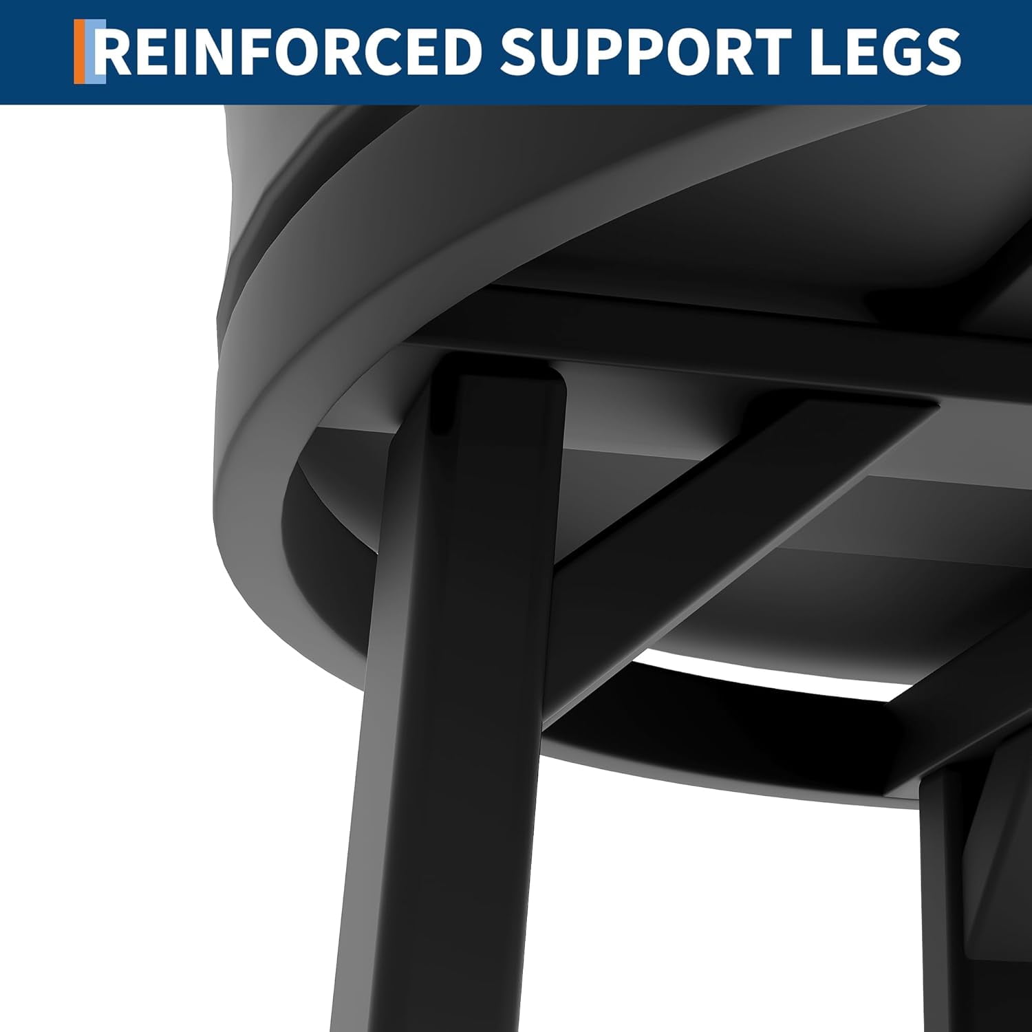 30'' Swivel Bar Stools Set of 4, Modern Backless Counter Height Barstools with Footrest, PU Leather Upholstered Seat, Metal Frame, Black
