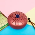 thumbnail image 4 of Tambor de Lengüetas Muslady 5.5 Pulgadas, Diseño con Elementos del Zodíaco Chino, Incluye Estuche, Partituras y Baquetas, Tono C, 8 Notas, Patrón de Gallo, Color Rojo, Ideal para Meditación y Yoga., 4 of 6
