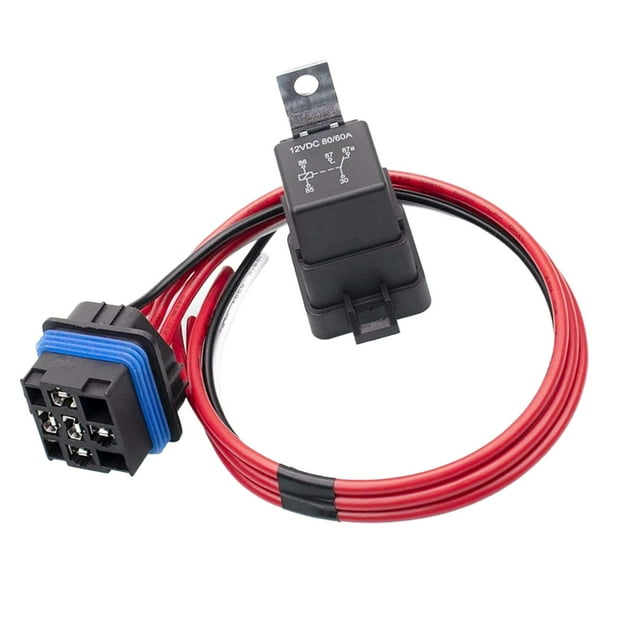 Enchufe de a prueba de agua con cableado flexible de 5 pines Universal de 12 voltios apto para ventilador de barco Auto camión coches motocicleta 80A 12V5P Yotijar zócalo de relé