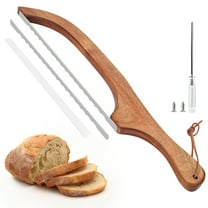 Bow Sourdough Slicer for Homemade Bread - 16" Wooden Handle Serrated Bread Knife for Even Slicing, Perfect for Sourdough, Baguettes, Gifts for Bread Lover
