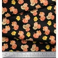 thumbnail image 2 of Soimoi Black Cotton Voile Fabric Grandiflora Roses Floral Print Sewing Fabric Yard 56 Inch Wide, 2 of 3