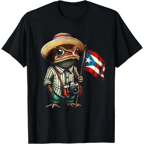 Coqui Frog Puerto Rico Flag Taino Boricua Island Pride Unisex T-Shirt up to size 5XL