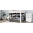 thumbnail image 4 of Harper & Bright Designs Metal Full Size Loft Bed with Desk, Full Loft Bed Frame with Storage Bookcase and Cabinet for Adults, White, 4 of 15