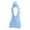 Blue, variant on Women's High Neck Sleeveless Knit Midi Dress - Neck Tie Open Back Design, Chest Cutout Detail, Stylish Casual Wear,Size:One Size