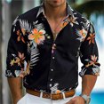thumbnail image 3 of Líneas de camisas para hombres, pétalos de lujo de moda, casuales, suaves y cómodos, patrón de alta definición, nuevas blusas para hombres., 3 of 5
