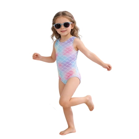 Little Girls Rash Guard Swimsuit Piece Cute Ruffle Tankini Bathing for Toddler Kids Swim Training Beach Swimwear Swimsuits
